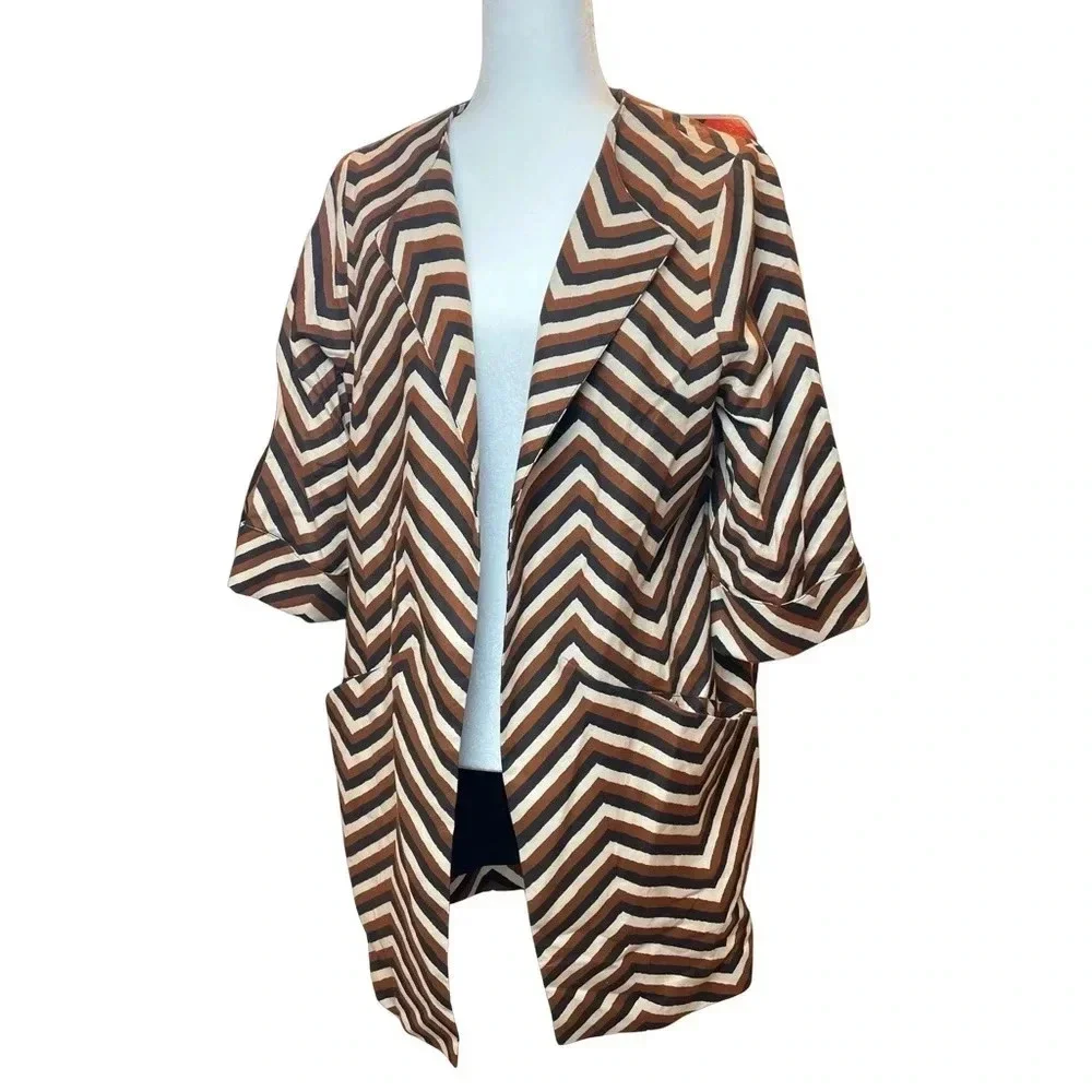 Anthropologie Eva Franco Chevron Car Coat - Picture 4 of 8